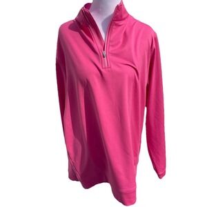 Peter Millar Women's Medium 1/4 Zip Perth Pullover‎ Pink Golf Layer Sun shirt